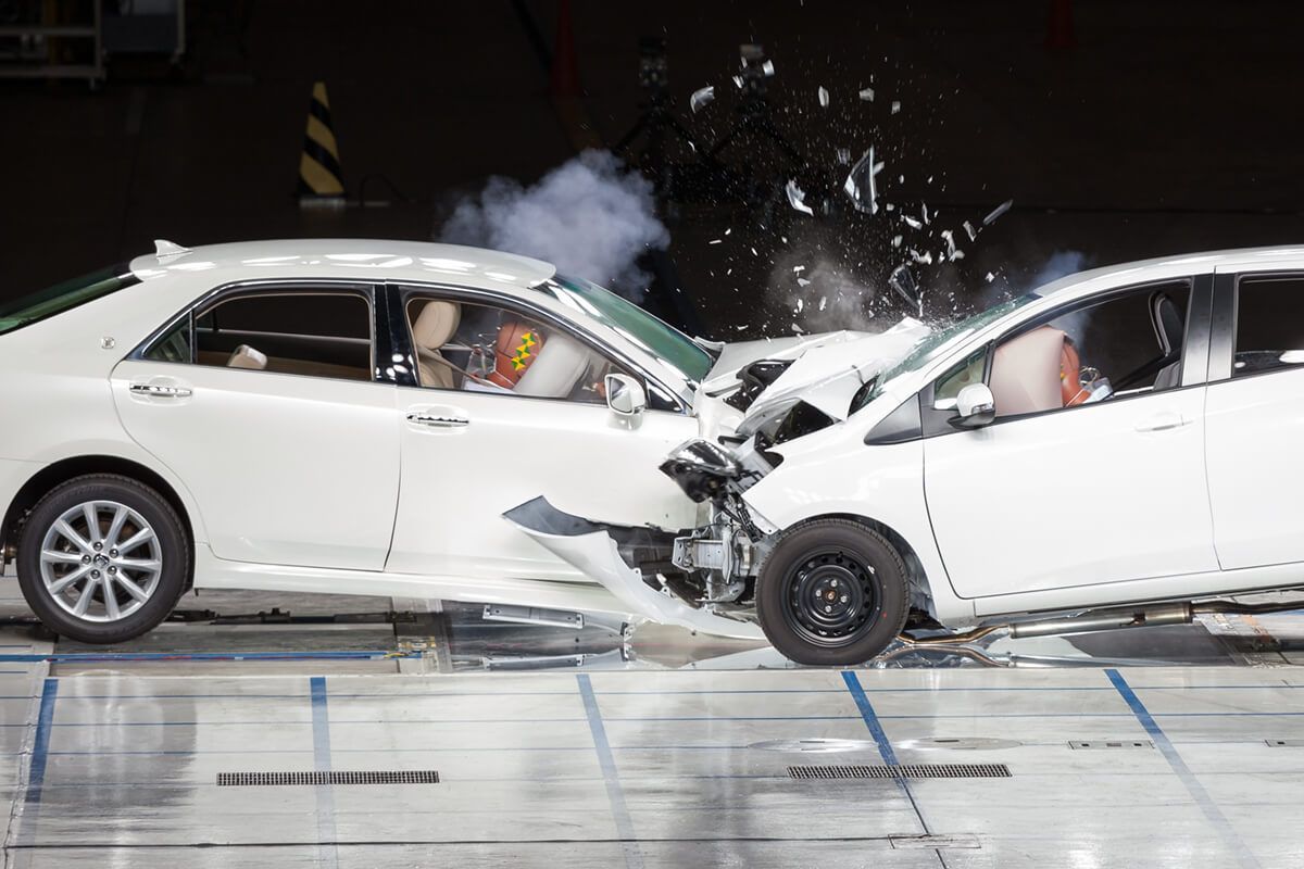 Full scale crash test facilities Aries Passive and active safety